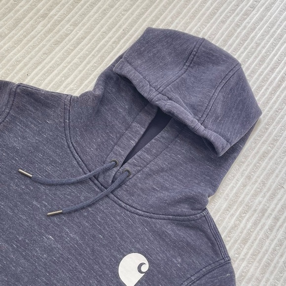 Carharrt Women’s Sleeve Logo Relaxed Fit Thermal Lined Hoodie - Picture 2 of 5